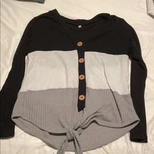 Tie front sweater
